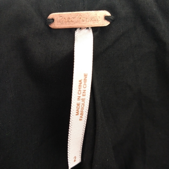 Free People Women's Black Faux Leather Asymmetrical Zip Collared Moto Jacket Sz2 - Picture 10 of 16